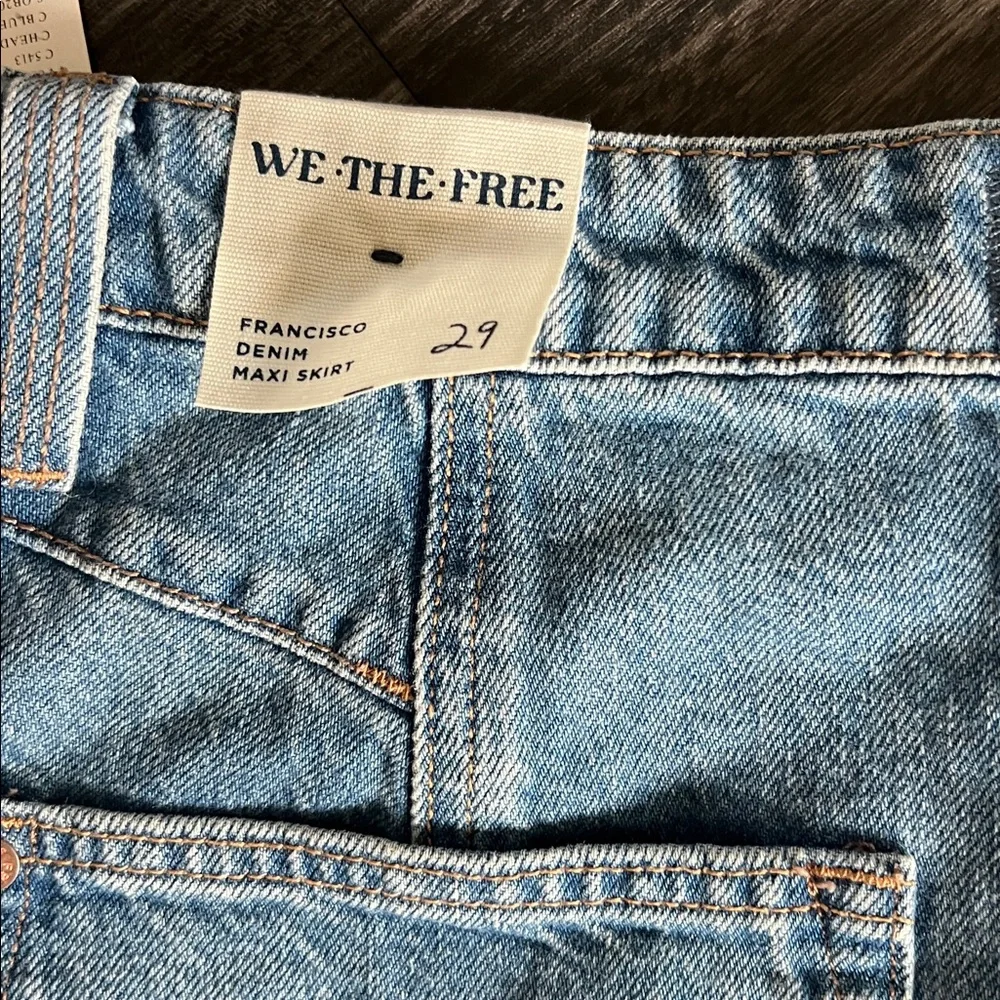 Free People We the Free Fransisco Denim Maxi Skirt